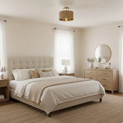 Flutera Plafonnier Tambour Cannelé – Luminaire Encastré Texturé Style Ferme pour Salon et Chambre